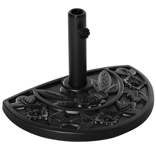9kg Cement Concrete Half Round Parasol Base Umbrella Stand Garden Outdoor Accessories