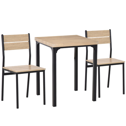 Compact 3-Piece Dining Set – Light Wood