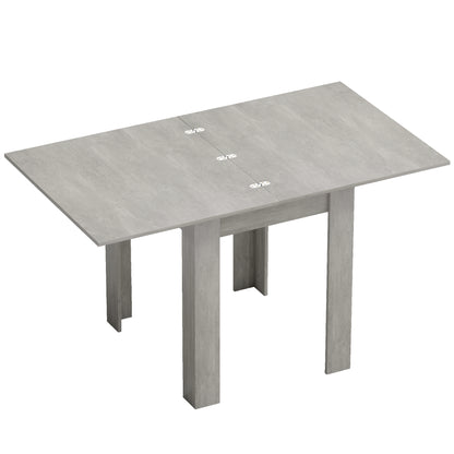 Folding Dining Table for 4-6, Rectangular Extendable Drop Leaf Table for Small Spaces, 140 x 80 x 77.5 cm, Grey