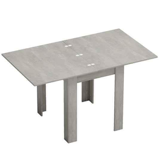 Folding Dining Table for 4-6, Rectangular Extendable Drop Leaf Table for Small Spaces, 140 x 80 x 77.5 cm, Grey