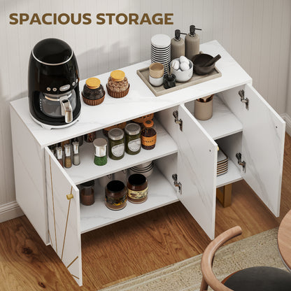 Sideboard Storage Cabinet, Modern Storage Cupboard with Adjustable Shelves and Metal Legs for Living Room, Kitchen