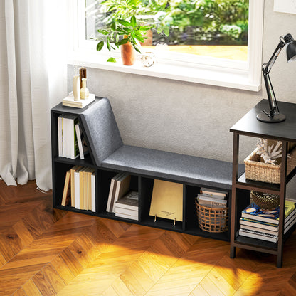 2 Tier Modern Bookcase Bookshelf with Removable Cushions for Living Room