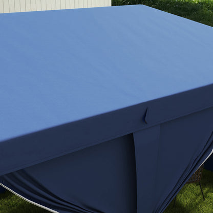 3x6m Pop-Up Gazebo, with Curtain Walls and Windows, Blue