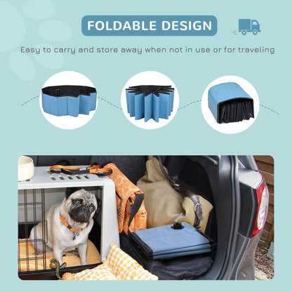 Foldable Dog Pool for Puppies and Ducks, Thickened PVC Dog Paddling Pool Bath Tub Hard Board