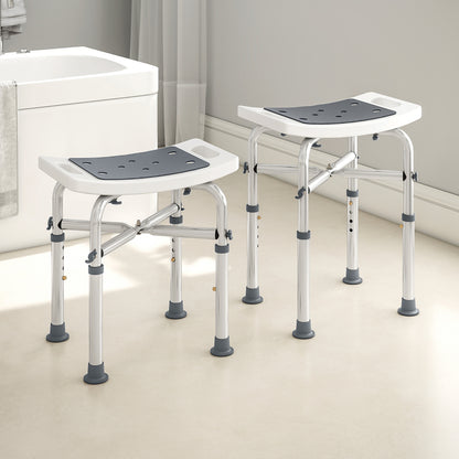 44-51.5cm Aluminium Frame Shower/Bath Stool - Grey
