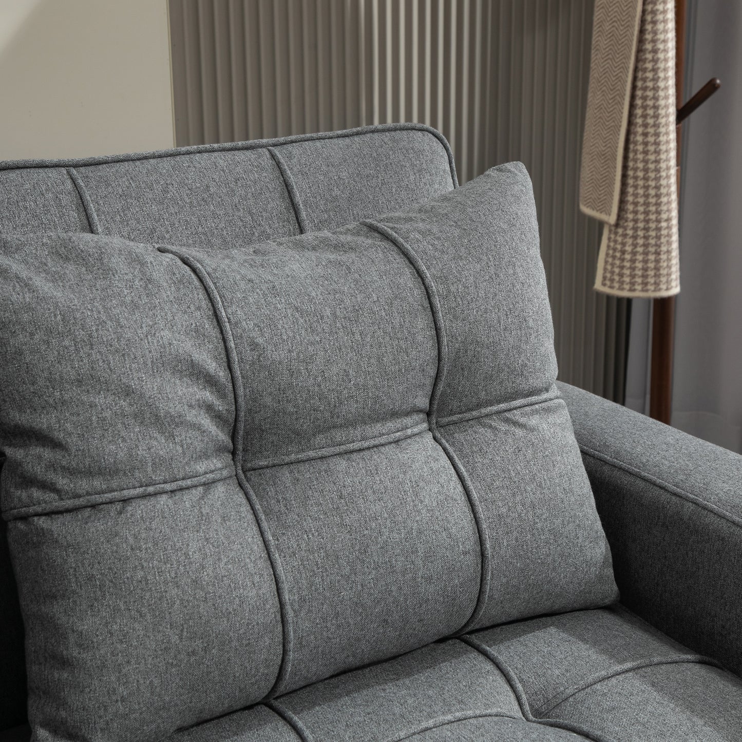 2 Seater Sofa Bed Pull-Out Sofa Bed for Small Space - Charcoal Grey