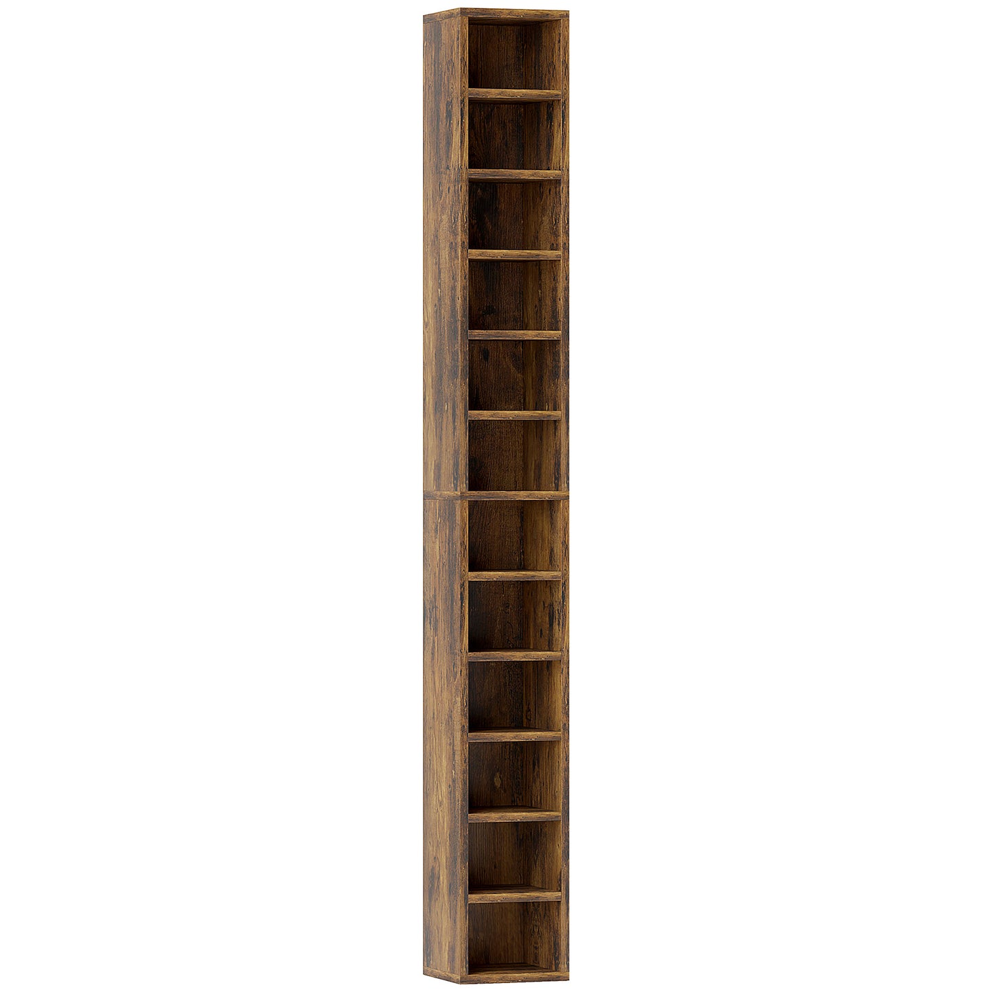 204 CD Tall Narrow Media Storage Tower - Rustic Brown