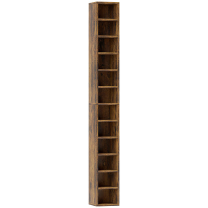 204 CD Tall Narrow Media Storage Tower - Rustic Brown