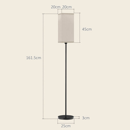 Floor Lamp, Modern Standing Lamp with Linen Shade, Tall Lamps for Living Room, Bedroom, with Foot Switch, Bulb not Included