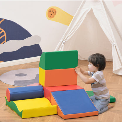 Soft Play Set, 7 Piece Foam Blocks, Toddler Climb and Crawl Activity Set for 1-3 Years