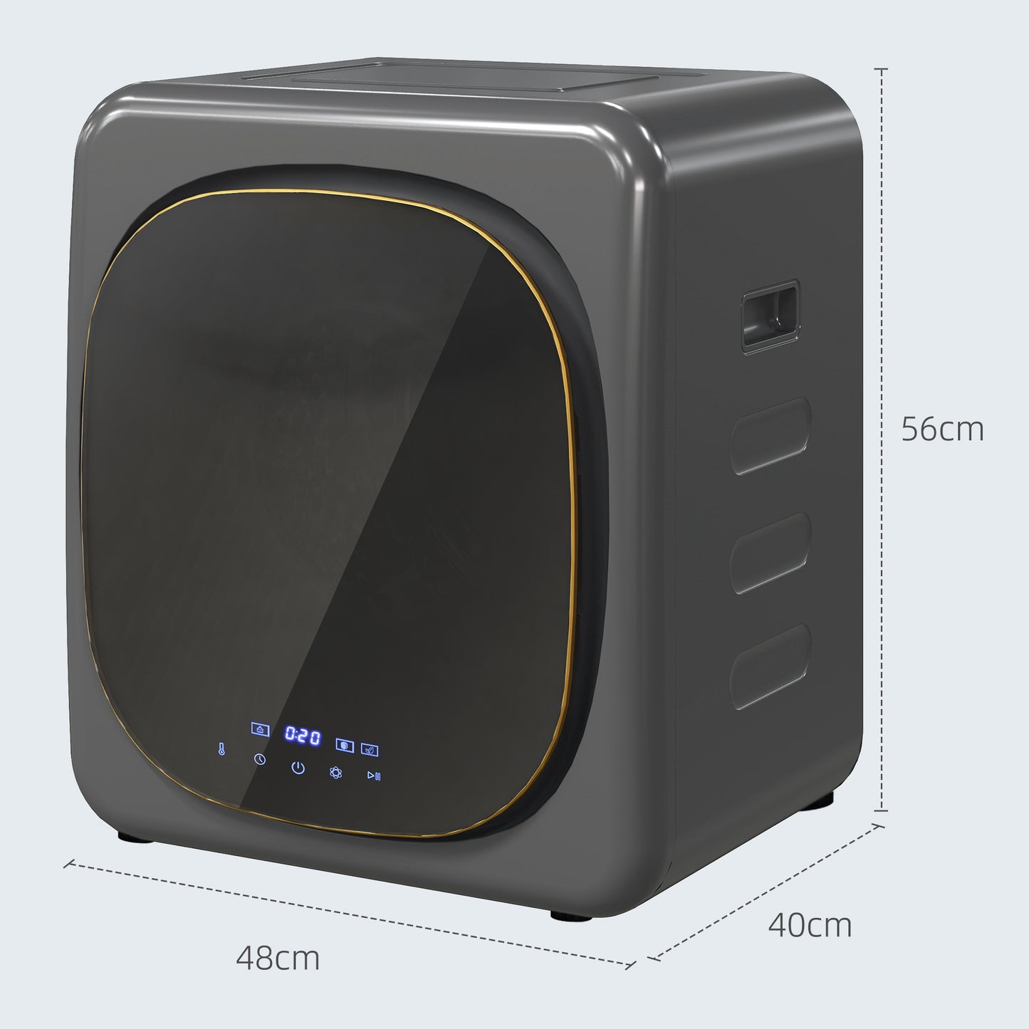 2.5 kg Compact Tumble Dryer, with UV Sterilisation - Grey