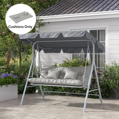Back and Seat Cushion Replacement with 2 Pillows, Patio Chair Cushions Set with Ties, Light Grey