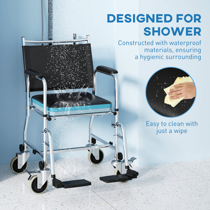 3-In-1 Commode Wheelchair - Black