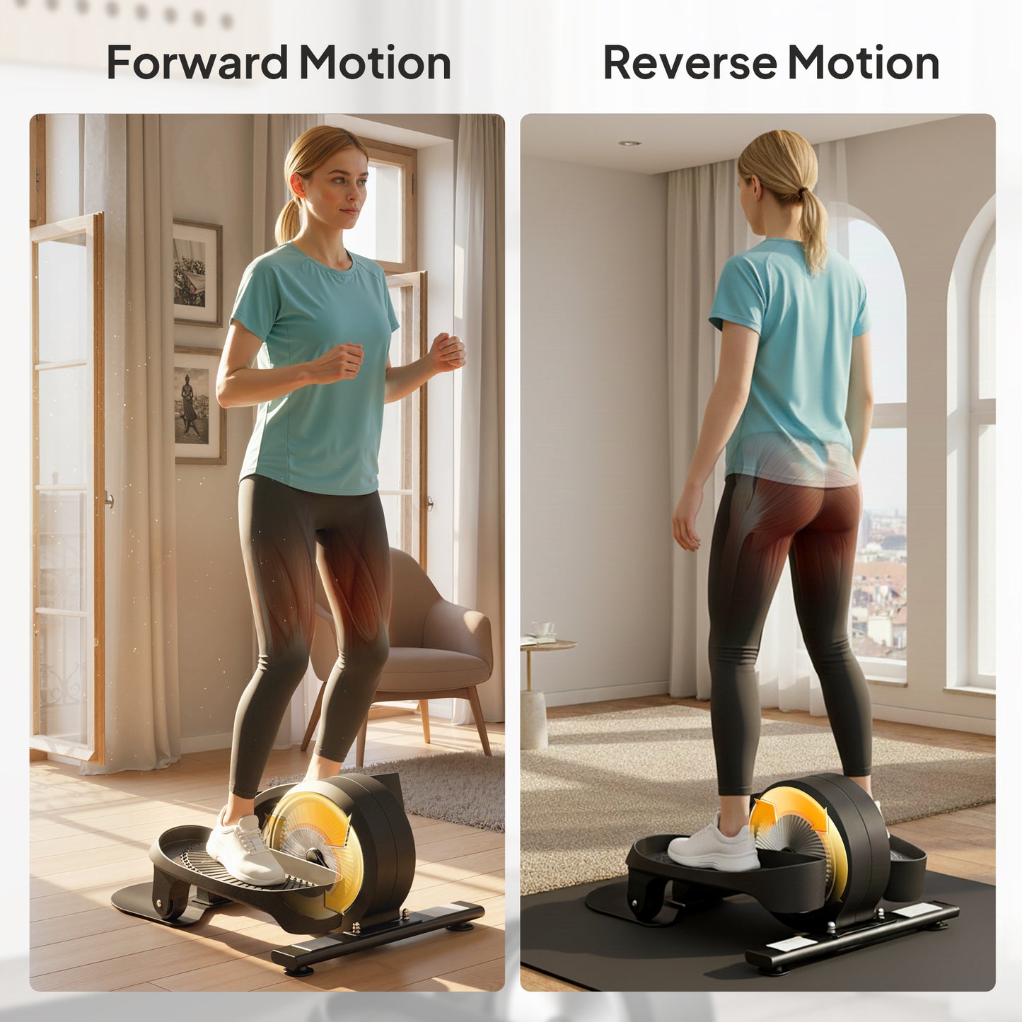 Under Desk Elliptical Machine with LCD Monitor, 8 Adjustable Magnetic Resistances for 2-in-1 Seat & Stand Up Exercise