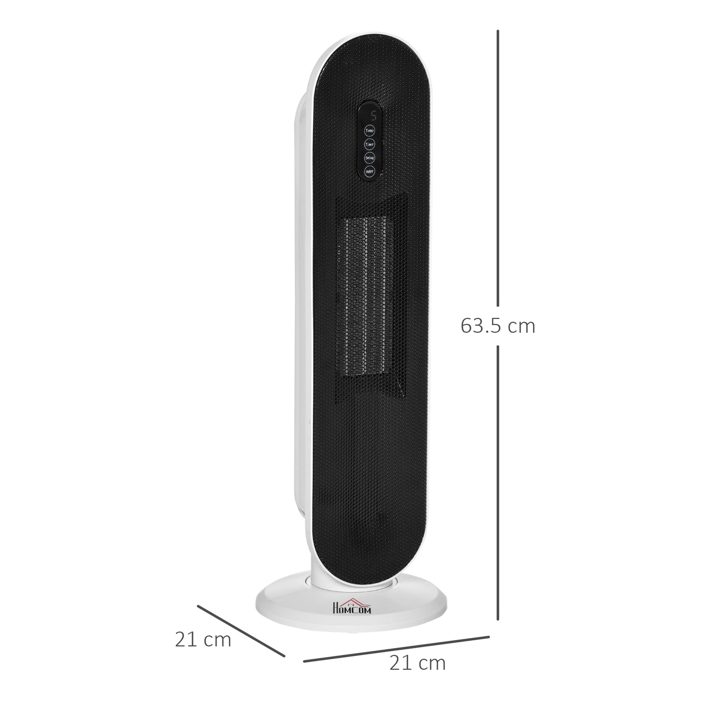 Ceramic Space Heater, Indoor Tower Heater with 2 Heat, Oscillation, Remote Control, Timer, Tip-Over & Overheating Protection