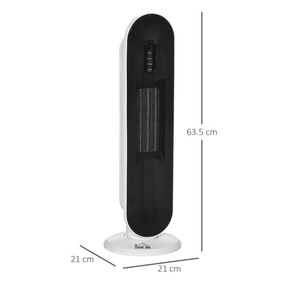 Ceramic Space Heater, Indoor Tower Heater with 2 Heat, Oscillation, Remote Control, Timer, Tip-Over & Overheating Protection