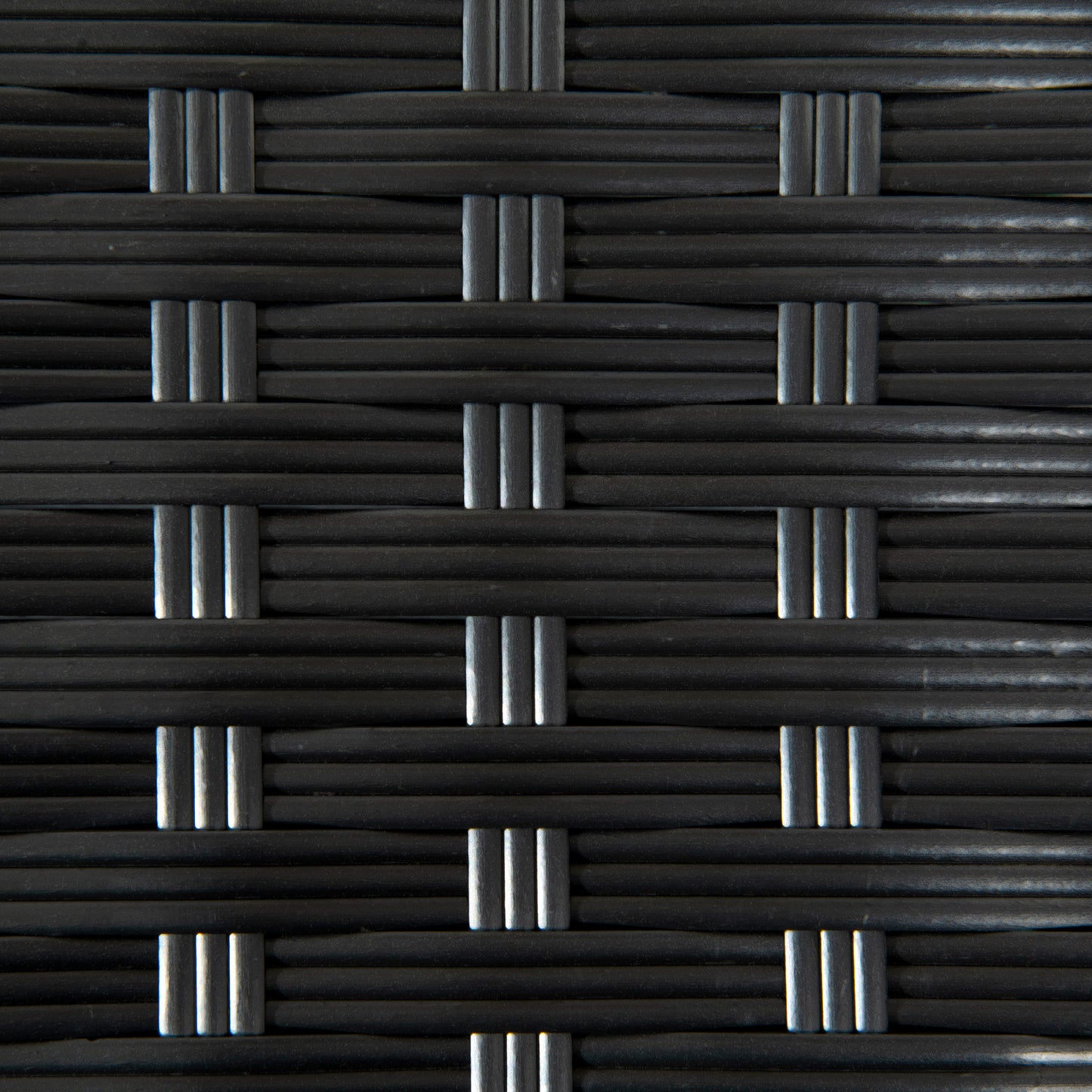 Rattan Side Table, Outdoor Coffee Table with Plastic Board Under the Full Woven Table Top for Patio, Garden, Balcony, Black