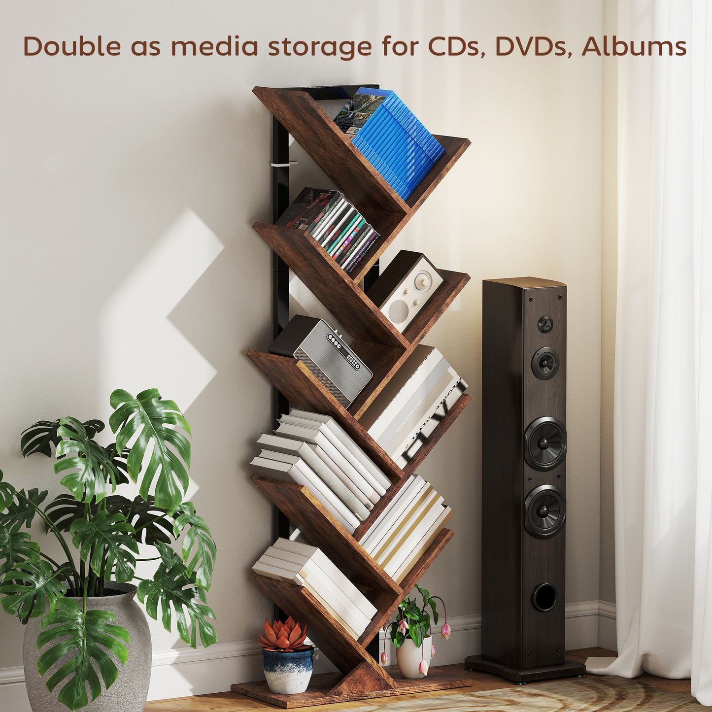 Eight-Section Tree Bookcase - Wood-Effect