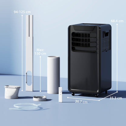 Air Conditioning Unit 10000 BTU, 4-in-1 Portable Air Conditioner with Remote Control, LED Display, 2 Speeds, Black