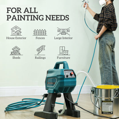 Airless Paint Sprayer, Thinning-Free Electric Paint Spray Gun for Walls, Fences & DIY Projects, 200 Bar High Pressure