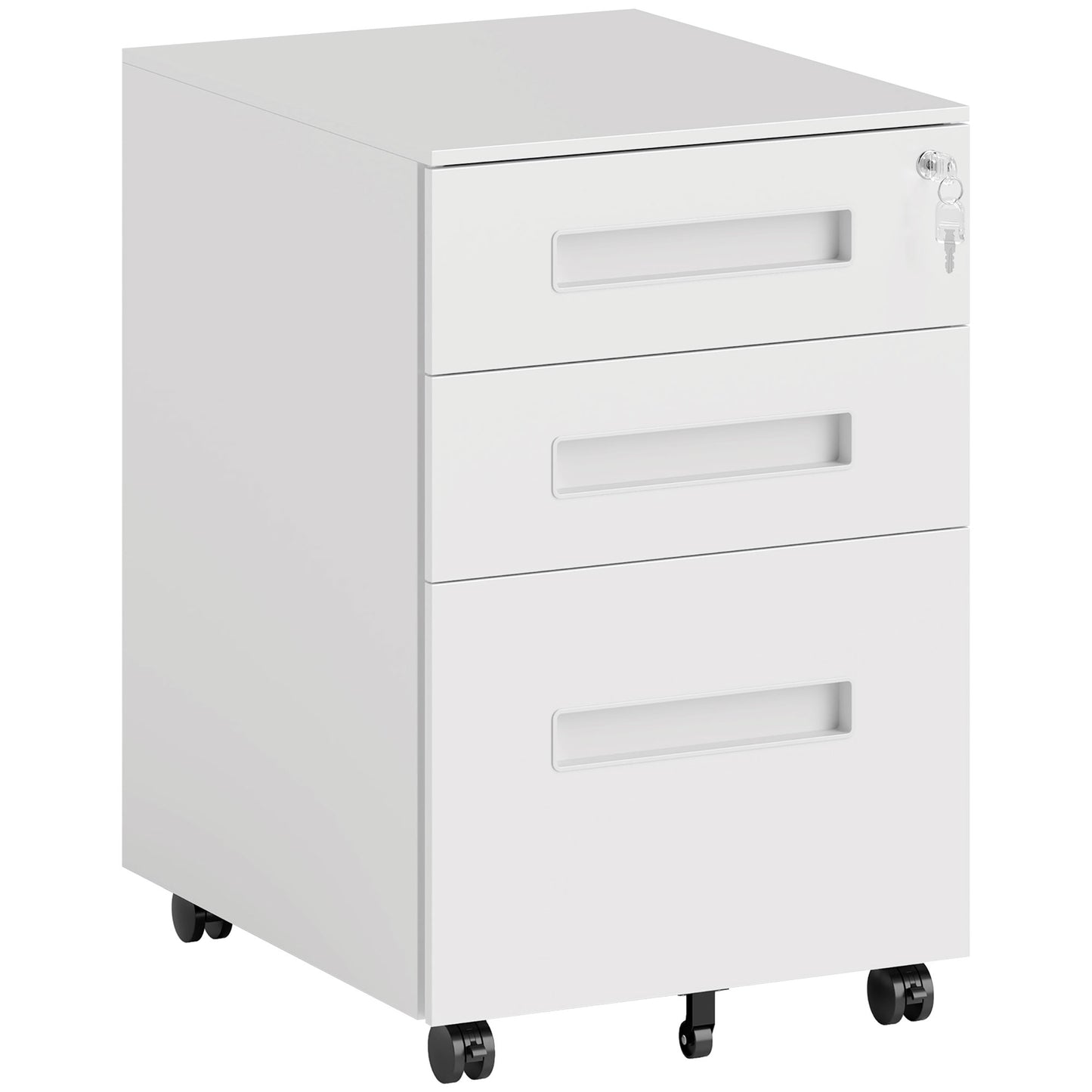 Three-Drawer Steel Filing Cabinet - White