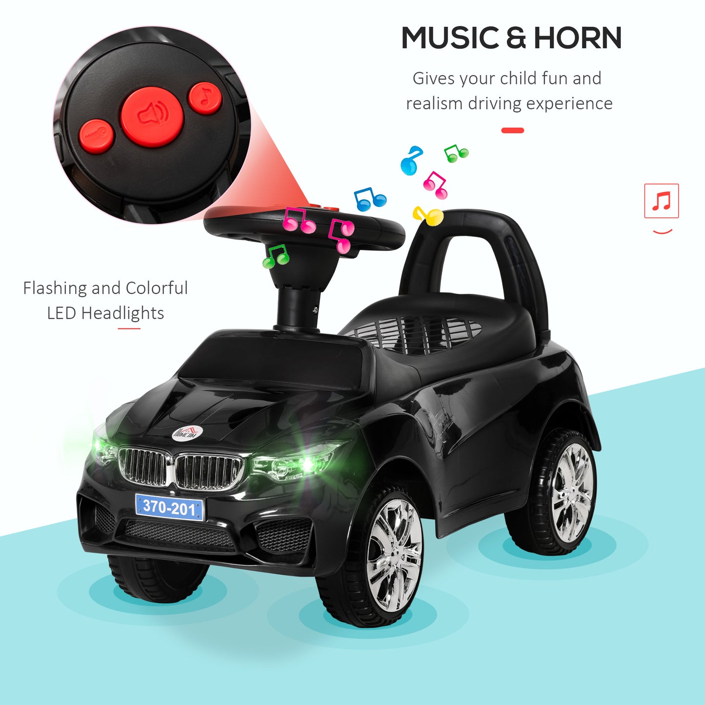 Ride on Car Baby Toddler Walker Foot to Floor Sliding Car Slider, Black