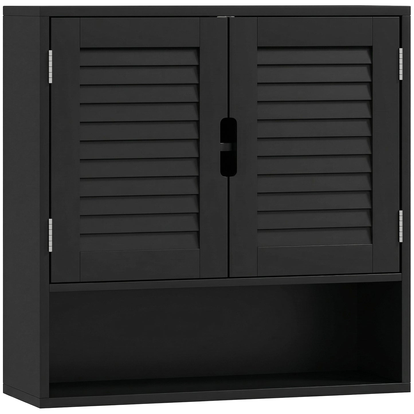 Bathroom Cabinet, Wall Mounted Storage Cabinet with Adjustable Shelves, 60 x 20 x 60 cm, Black