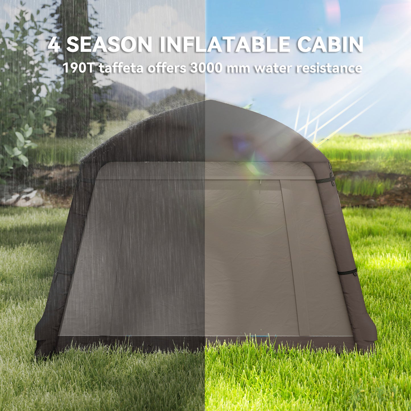 Blow Up Tent w/ Hand Pump, Inflatable Camping Tent, Easy Setup 1/2 Person Waterproof Khaki