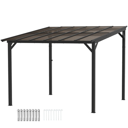 3 x 3 m Lean to Pergola with UPF 50+ Waterproof Polycarbonate Roof