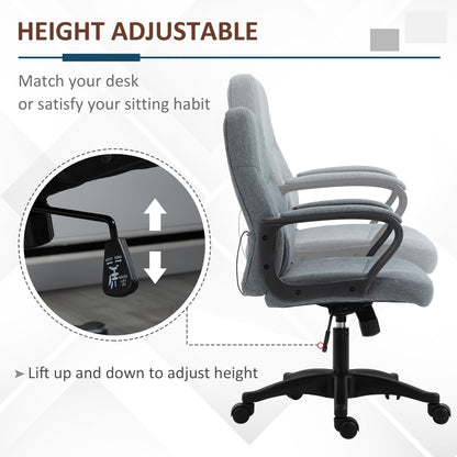 Office Chair, Fabric Desk Chair Mid Back Work Study Chair with Massage Lumbar Support, Adjustable Height and Swivel Wheels