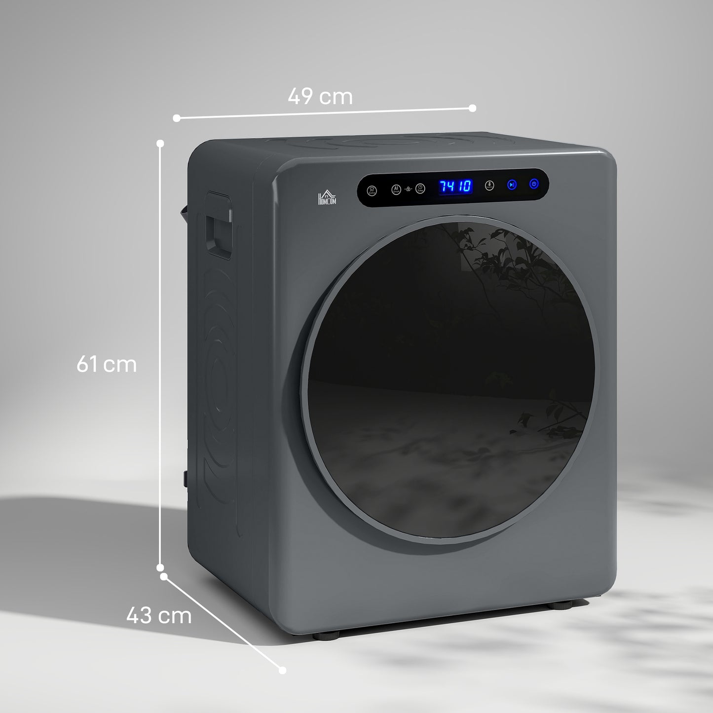 4kg Compact 40-60℃ Tumble Dryer - Grey