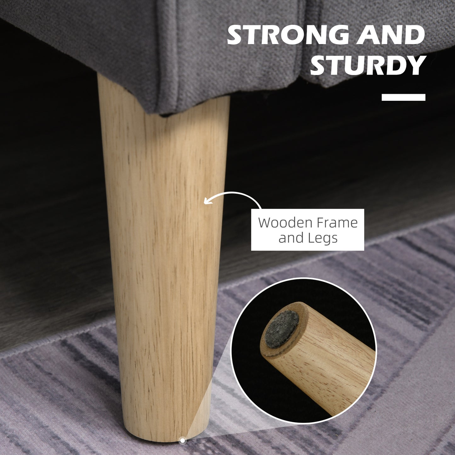 2 Seater Storage Sofa, Fabric Couch with Hidden Under Seat Storage, Thick Cushions