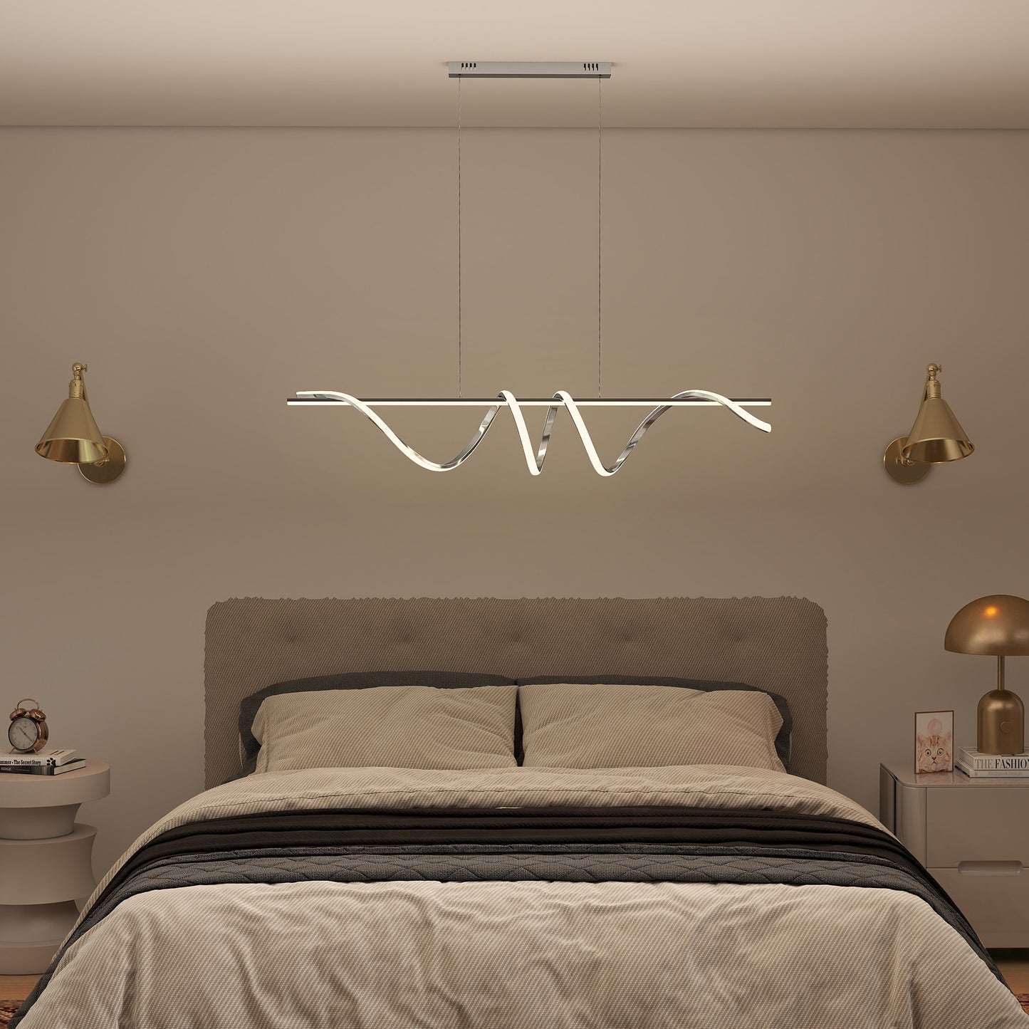 Pendant Light with 3 Colour Temperatures - Silver Tone