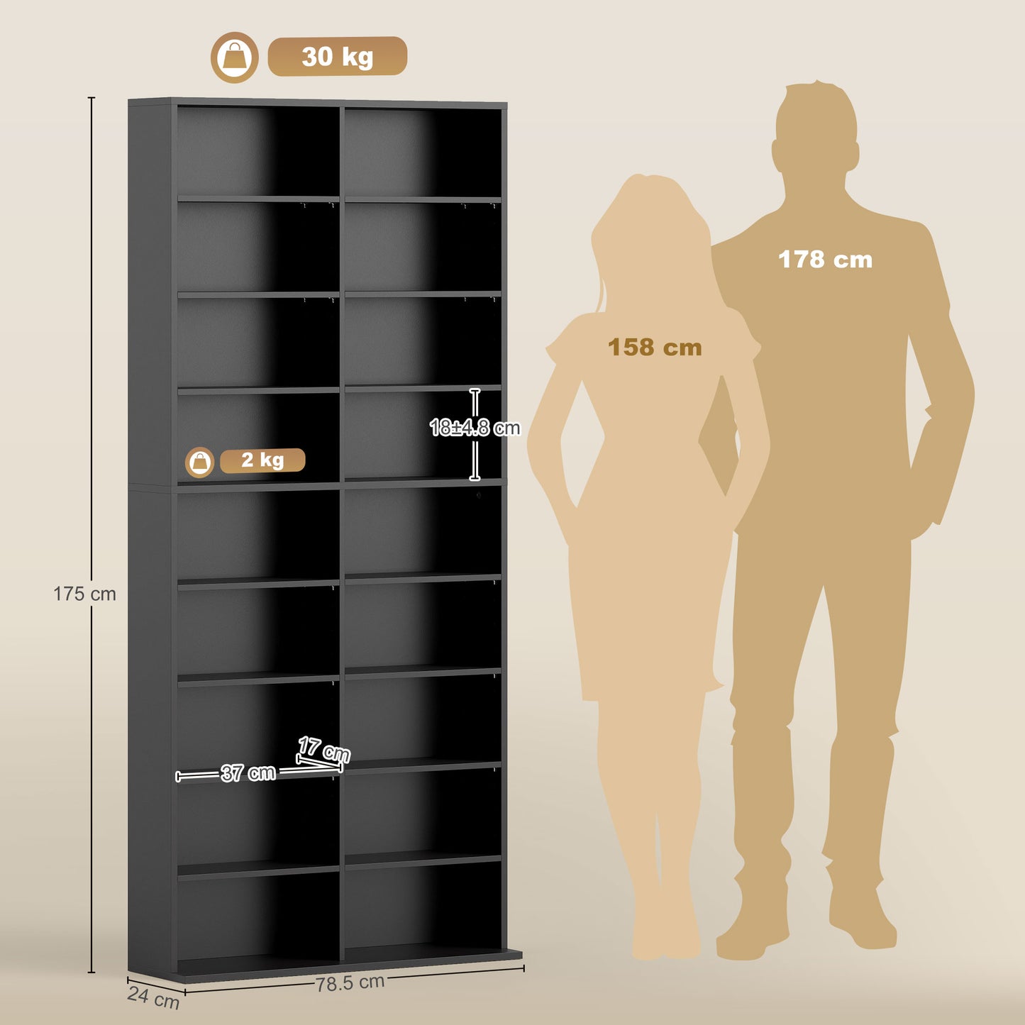 640 CD Storage Tower - Black