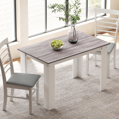 Dining Table for 4-6 People, Kitchen Table with Wood Effect for Dining Room, Grey