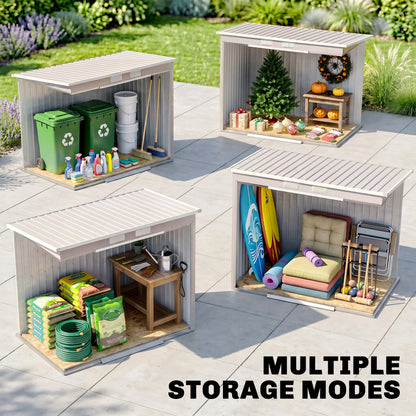 7 x 4ft Galvanised Steel Garden Shed, with Foundation Kit - Grey