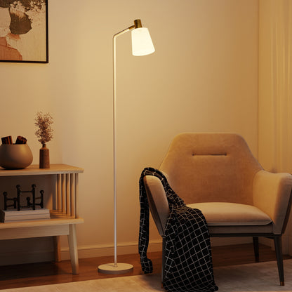 Modern Standing Lamp, Floor Lamp with 350° Rotatable Head for Living Room, White