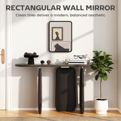 Rectangular Wall Mirror with HD Glass - Black