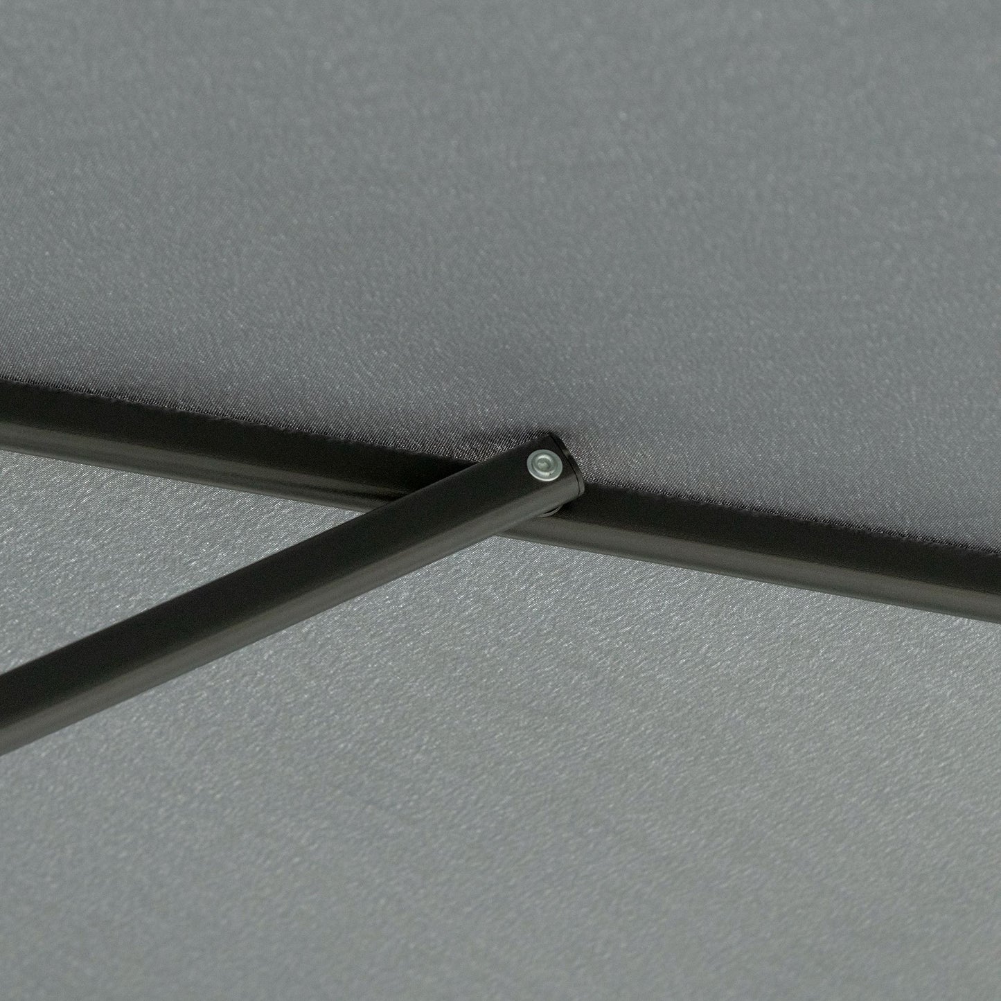 3m Cantilever Parasol with Easy Lever, Patio Umbrella with Crank Handle, Cross Base and 6 Metal Ribs