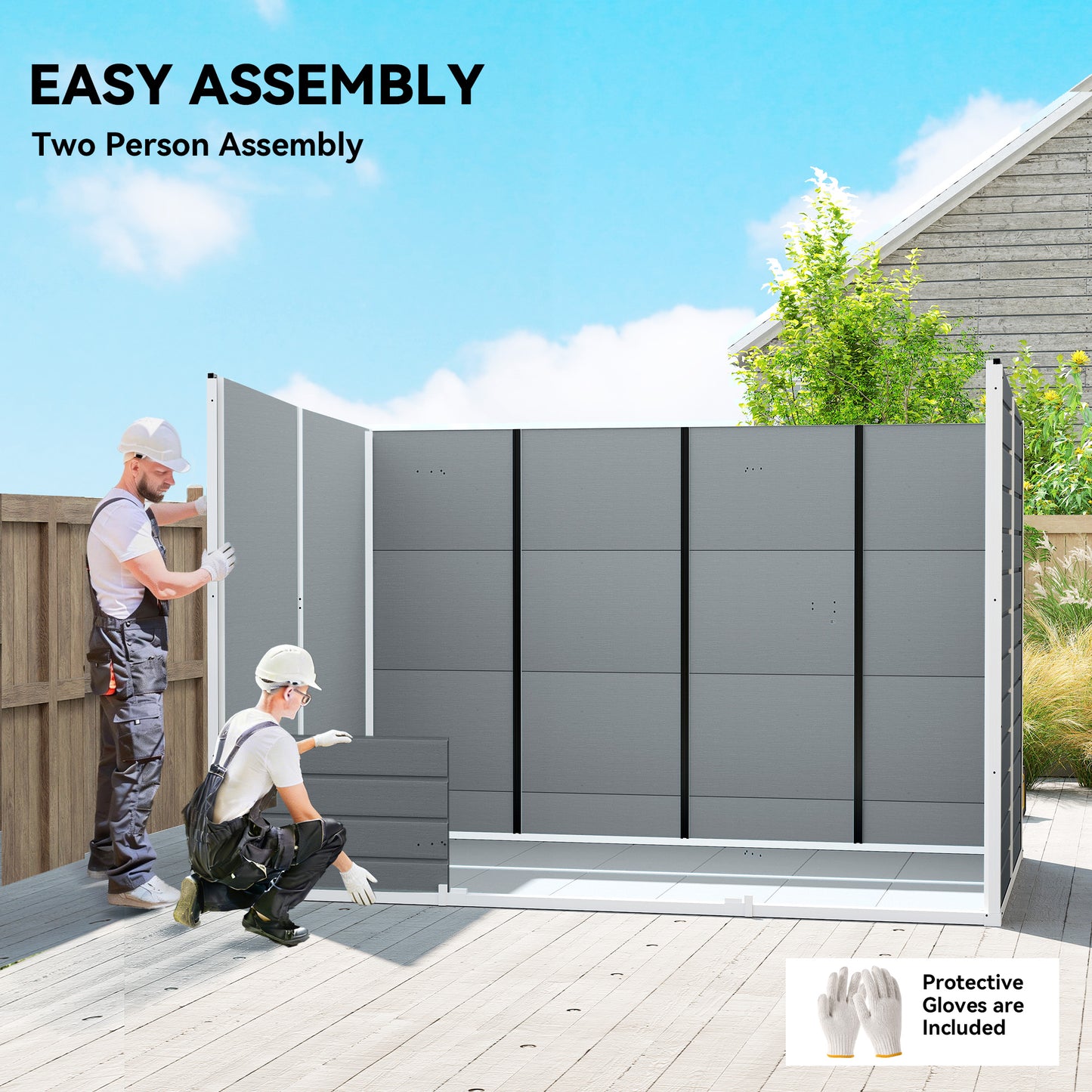 10 x 6 ft Resin Garden Shed, Outdoor Storage Shed with Floor, Windows, Lockable Doors and Vents, Grey