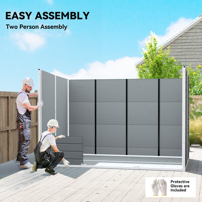 10 x 6 ft Resin Garden Shed, Outdoor Storage Shed with Floor, Windows, Lockable Doors and Vents, Grey