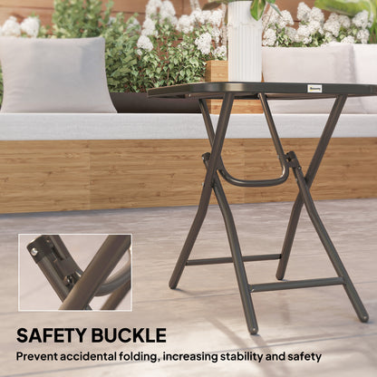 Foldable Garden Table Square Folding Table for Patio Garden 45 x 45 x 50Hcm Black