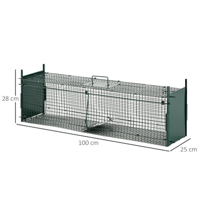 Two-Door Live Trap for Small Animals, Animal Trap for Rat, Mice - Dark Green