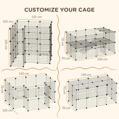DIY Pet Playpen Metal Wire Fence Indoor Outdoor Rabbit Small Animals Cage 36 Panel Enclosure Black