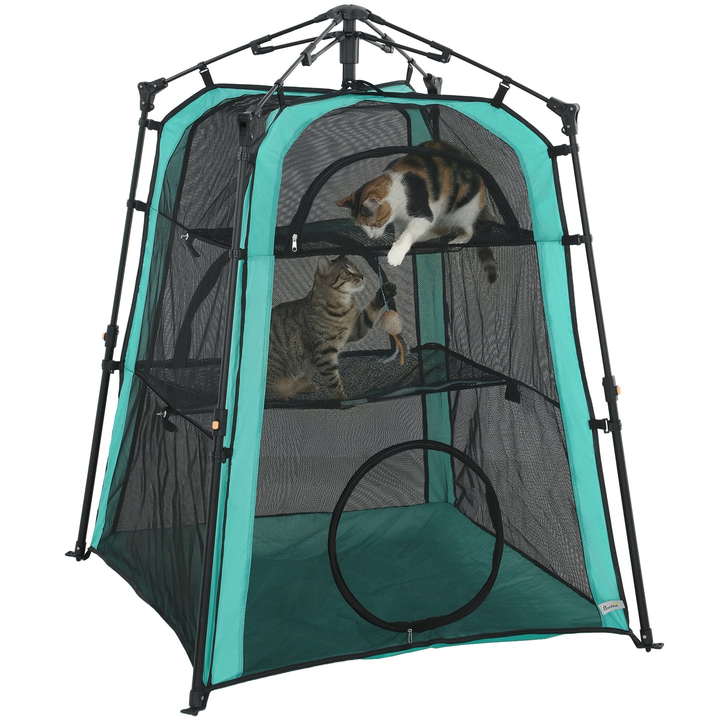 Cat Tent, 3-Tier Portable Pet Tent for Indoor Outdoor, Cat House with Multi-Door, Carry Bag, Breathable Mesh
