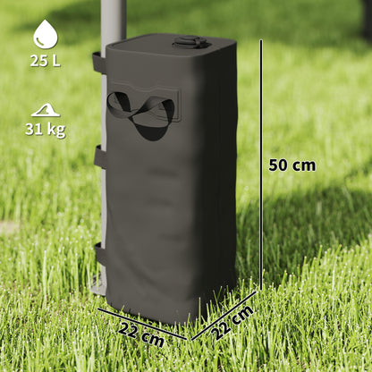 Set of 4 Heavy Duty Gazebo Weights Bags, 500D Sand Weights with Carry Handles for Garden Marquee, Parasol, Black