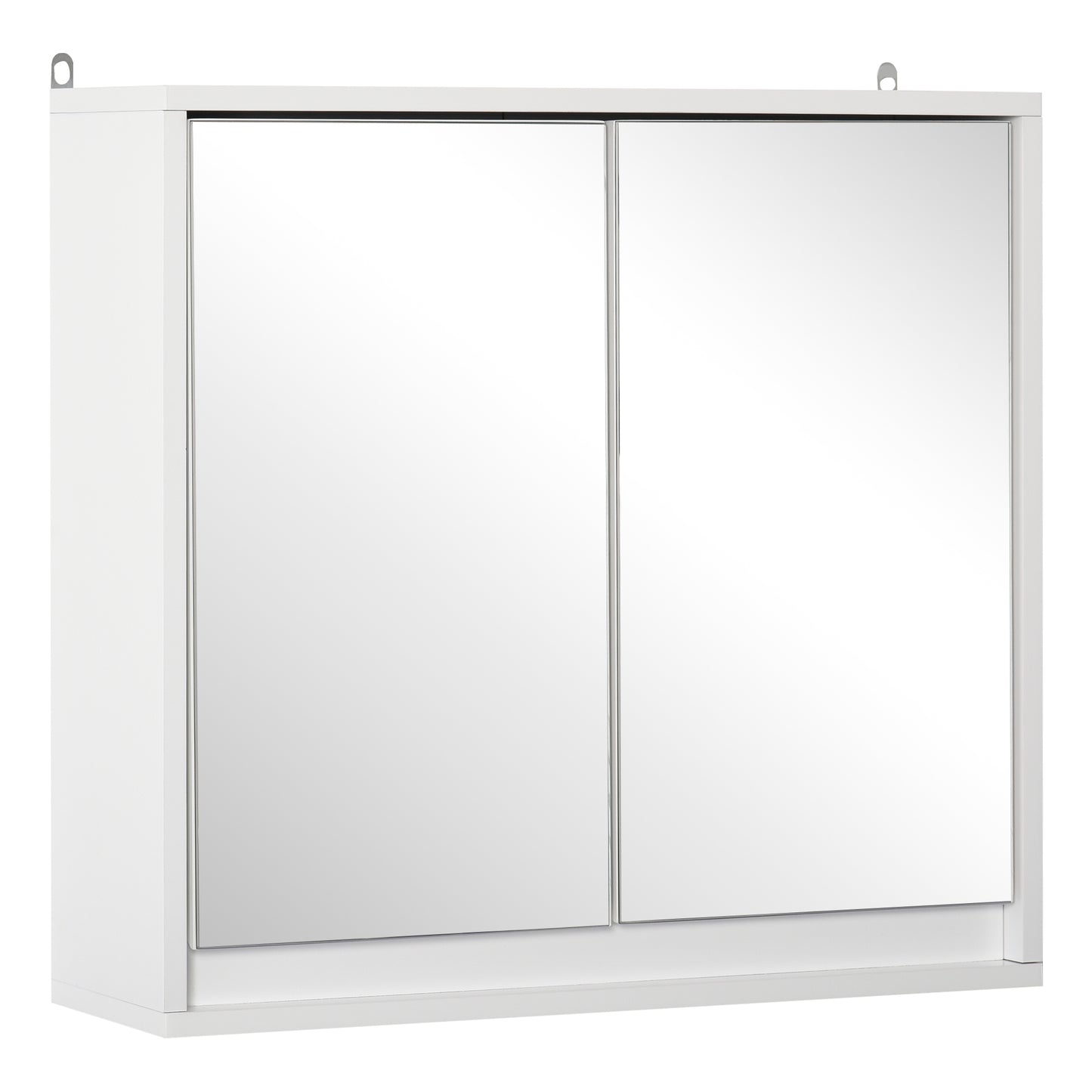 Bathroom Mirror Cabinet Wall Mounted Storage Shelf Bathroom Cupboard Double Door, White