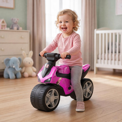 Balance Bike with Music Extra-Wide Wheels Toddler Bike for Boys Girls Pink
