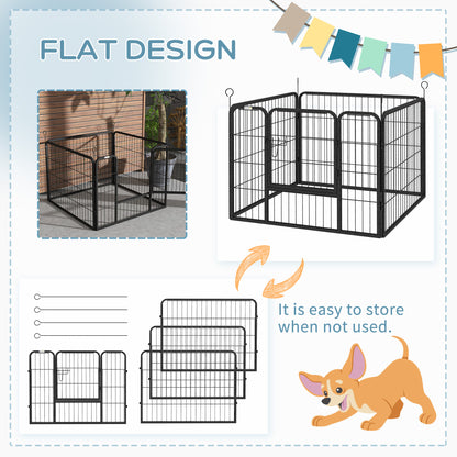Heavy Duty Dog Playpen, 4 Panel Puppy Pen, Foldable Dog Kennel Both Indoor Outdoor Use Collapsible Design 82L x 82W x 60H (cm