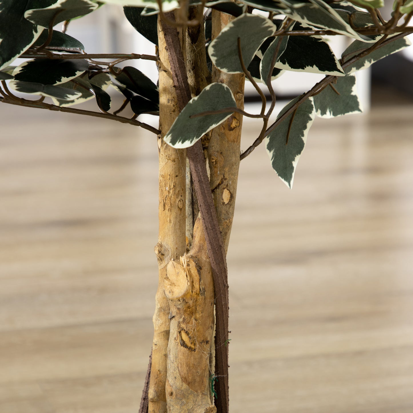 4.5ft Ficus Artificial Plant with Realistic Leaves, Potted Fake Tree for Home Office Indoor Decor, Green
